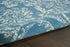 2' X 4' Blue Damask Power Loom Area Rug
